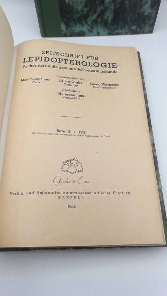 Grabe, Albert (Hrsg.): Zeitschrift für Lepidooterologie. 1950-1953. 3 Bände (=3 vollst. Jhg.) Fachorgang für die gesamte Schmetterlingskunde