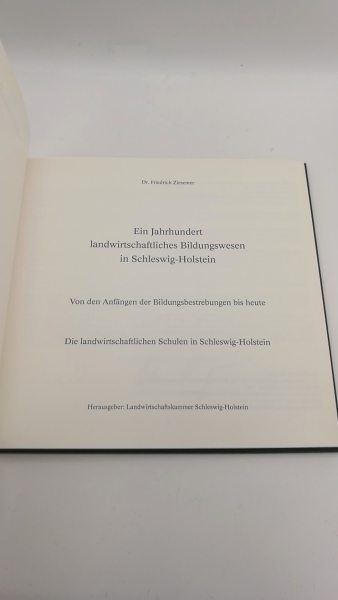 Ziesemer, Friedrich: Ein Jahrhundert landwirtschaftliches Bildungswesen in Schleswig-Holstein Von den Anfängen der Bildungsbestrebungen bis heute. Die landwirtschaftlichen Schulen in Schleswig-Holstein