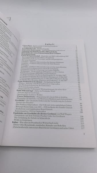 Heimatkreisgemeinschaft Gerdauer e.V. (Hrsg.): Heimatbrief Kreis Gerdauen Nr. 40 Dezember 2007 Kultur in Ostpreußen. Menschen, Geschichte und Güter im Kreis Gerdauen