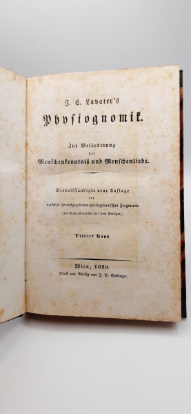 Lavater, J. C.: J. C. Lavater's Physiognomik. 4 Bände (=vollst. mit allen Tafeln)