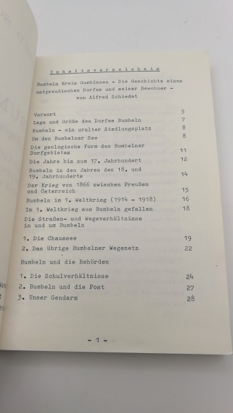 Schmiedat, Alfred: Bumbeln, Kreis Gumbinnen Die Geschichte eines ostpreußischen Dorfes und seiner Bewohner