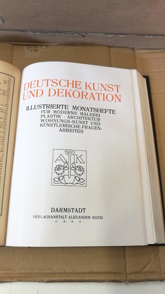 Koch, Alexander (Hrgs.): Deutsche Kunst und Dekoration. Band 67 u. 68 (=2 Bände in 1 Buch) Illustrierter Monatshefte für moderne Malerei, Plastik, Architektur, Wohnungskunst und künstlerische Frauenarbeiten