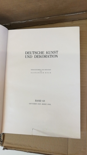 Koch, Alexander (Hrgs.): Deutsche Kunst und Dekoration. Band 65 u. 66 (=2 Bände in 1 Buch) Illustrierter Monatshefte für moderne Malerei, Plastik, Architektur, Wohnungskunst und künstlerische Frauenarbeiten