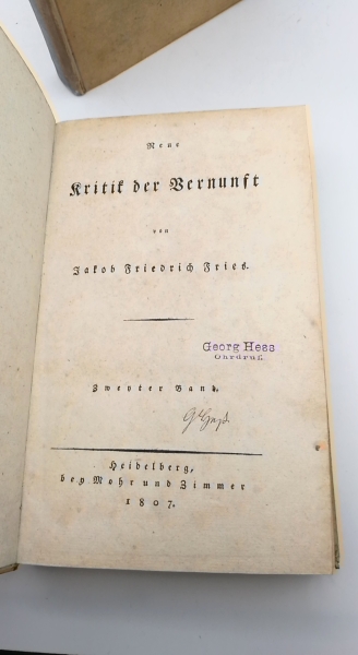 Fries, Jacob Friedrich: Neue Kritik der Vernunft. Band 2 und 3 (=2 v. 3 Bände) 