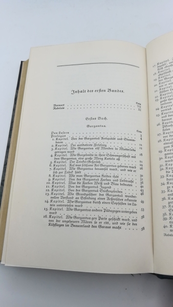 Weigand, Wilhelm: Meister Franz Rabelais, der Arzeney Doctoren, Gargantua und Pantagruel.  5 Teile in 2 Bände (=vollst.) aus dem Französischen verdeutscht durch Gottlob Regis