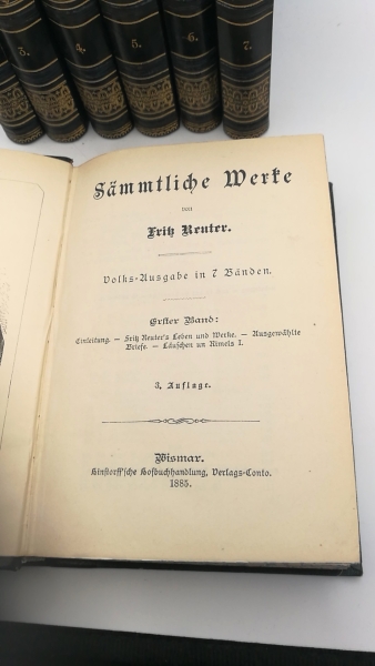 Reuter, Fritz: Sämmtliche Werke. Volskausgabe in 7 Bänden. 7 Bde (= vollst.)