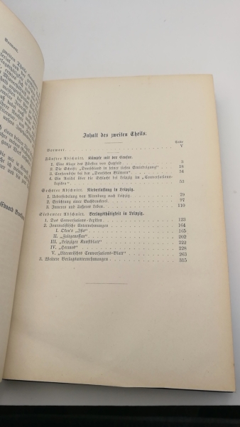 Brockhaus, Heinrich Eduard: Friedrich Arnold Brockhaus. Sein Leben und Wirken nach Briefen und andern Aufzeichnungen geschildert von seinem Enkel. Seltene vollst., dreibändige Ausgabe.