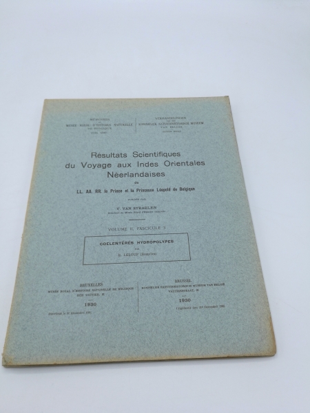 van Straelen (Hrsg.), V.: Résultats Scientifiques du Voyage aux Indes Orientales Néerlandaises. Vol II. Fasc. 1-6