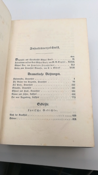 Schenk, Eduard von (Hrgs.): Sämmtliche Werke von Michael Beer. Herausgegeben von Eduard von Schenk.