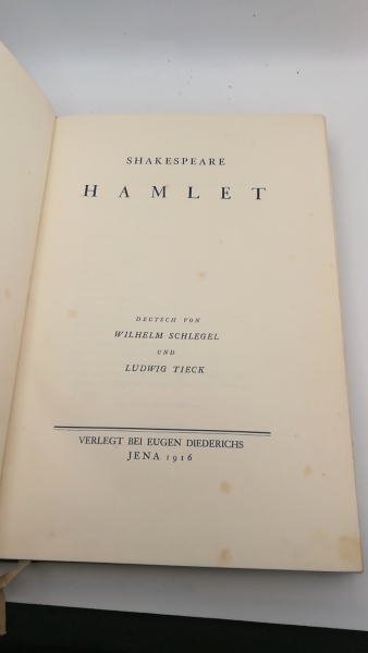 Shakespeare, William: Shakespeare: Hamlet. Deutsch von Wilhelm Schlegel und Ludwig Tieck.