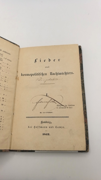 anonym: Lieder eines kosmopolitischen Nachtwächters