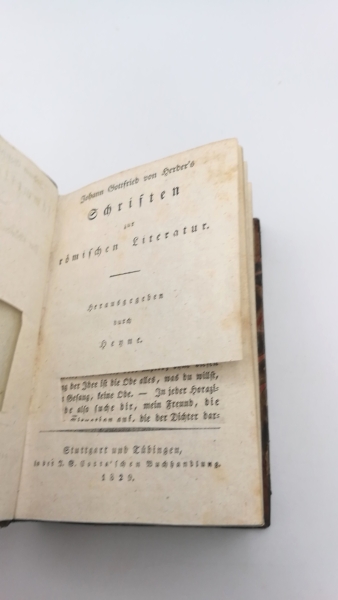 Heyne / Mueller (Hrgs.): Johann Gottfried Herder's saemmtliche Werke. Zur schoenen Literatur und Kunst. Band 11 und 12 (= 2 Bde in 1 Buch)