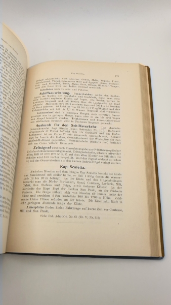 Reichs-Marine-Amt (Hrsg.): Segelhandbuch für das Mittelmeer. II. [2.] Teil: West- und Südküste Italiens, Sardinien und Sizilien. Beiheft / Erste [1.] bis fünfte [5.] Ergänzung / Nachtrag (=vollst.)