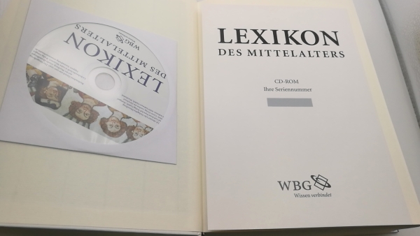 Bautier, Robert-Henri et. al.: Lexikon des Mittelalters. A - Z. Band 1 bis 9 + Mit Pinsel und Federkiel. Geschichte der Mittelalterlichen Buchmalerei = 10 Bände inkl. CD-Rom (diese ungeöffnet, unbenutzt).