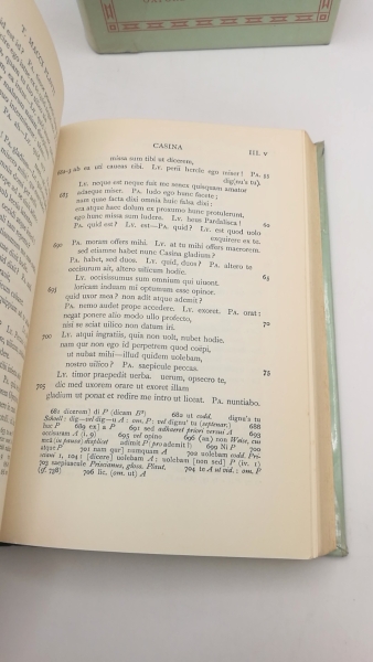 Plauti, T. Macci: Comoediae. Tomus I und Tomus II.  (=2 Bände) Recognovit brevique adnotatione critica instruxit W. M. Lindsay