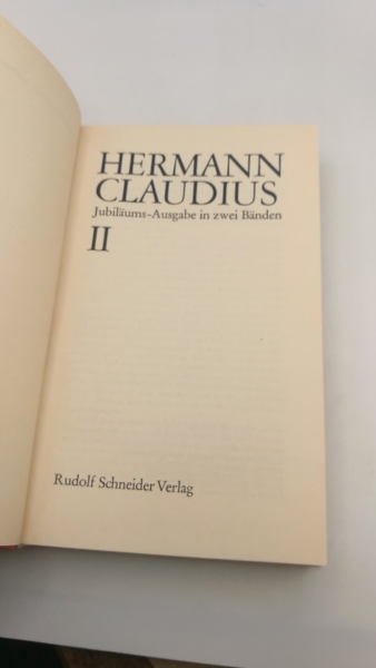 Claudius, Hermann: Jubiläums-Ausgabe. 3 Bände (=vollst.)