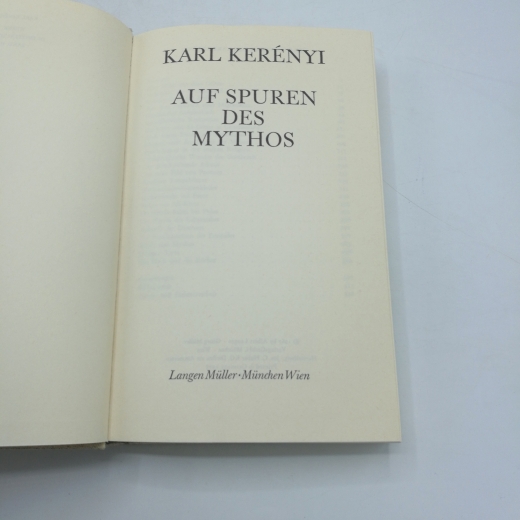 Kerényi, Karl: Auf Spuren des Mythos Werke in Einzelausgaben. Band 2.