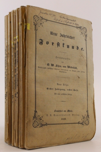 Wedekind, G. W. Freiherr von (Hrsg.): Neue Jahrbücher der Forstkunde 1. Jahrgang.  Heft 1 - Heft 4  + 2. Jahrgang Heft 1 - Heft 3.  + 3. Jahrgang Heft 1 - Heft 2.  + 4. Jahrgang Heft 2 - Heft 4.