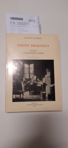 Claparède, Edouard: Inediti Pedagogici.