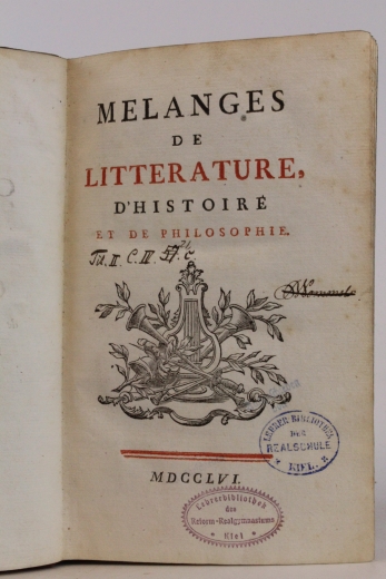 Voltaire: Collection Complette des Oeuvres. Premiere Edition Tome Quatrieme: Suite des Melanges de Litterature, d Histoire et de Philosophie