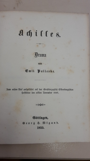 Emil Palleske: Achilles Drama.