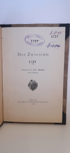 Dr. Joh. Bresler: Der Zwiesinn