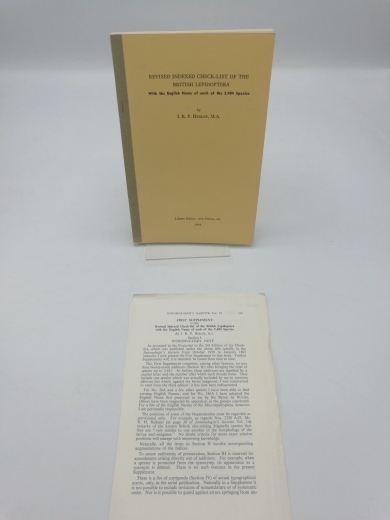 Heslop, I. R. P.: Revised Indexed Check-List of the British Lepidoptera. With the English name of each of the 2,404 species Library Edition with preface etc.