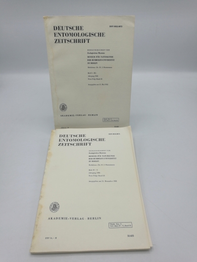 Zoologisches Museum Berlin (Hrgs.): Deutsche Entomologische Zeitschrift. Neue Folge. Heft I-V, Jahrgang 1981, Band 28 in 2 Orig.-Br. (=vollst. Jahrgang)