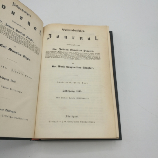 Dingler, Johann und Emil (Hrgs.): Polytechnisches Journal. 110. Band. Jahrgang 1848