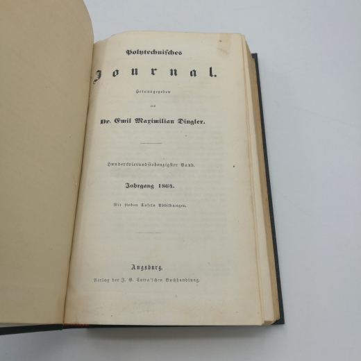 Dingler, Dr. Emil (Hrgs.): Polytechnisches Journal. 174. Band. Jahrgang 1864