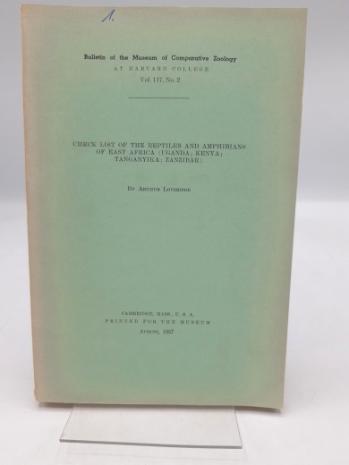 Loveridge, Arthur: Check list of the reptiles and amphibians of East Africa (Uganda; Kenya; Tanganyika; Zanzibar). Bulletin of the Museum of Comparative Zoology, Vol. 117, No. 2