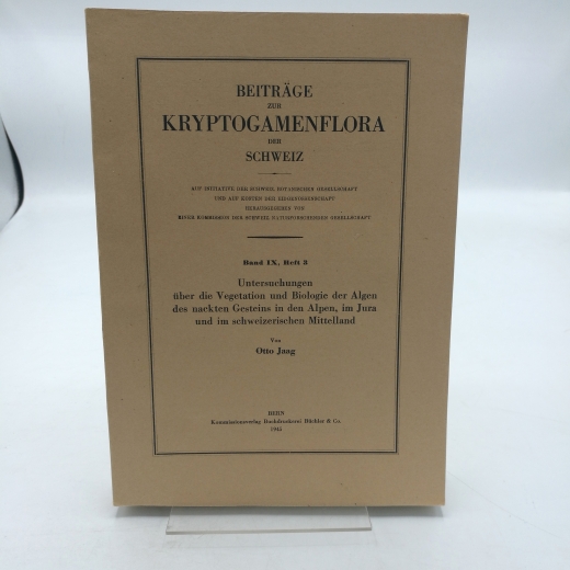 Jaag, Otto: Untersuchungen über die Vegetation und Biologie der Algen des nackten Gesteins in den Alpen, im Jura und im schweizerischen Mittelland