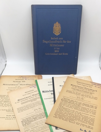 Reichs-Marine-Amt (Hrgs.): Beiheft zum Segelhandbuch für das Mittelmeer. IV. [4.] Teil. 1908: Griechenland und Kreta / Nachtrag/ Erste, Dritte bis Fünfte [1., 3.-5.] Ergänzung