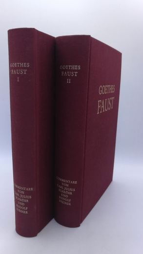 Goethe, Johann Wolfgang von: Goethes Faust. Erster und zweiter Teil. (=2 Bde =vollst.) Mit fortlaufender Erklärung von Karl Julius Schröer, erweitert durch Hinweise aus Schriften und Vorträge von Rudolf Steiner.