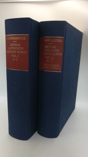 Niermeyer, Jan Frederik: Mediae latinitatis lexicon minus. 2 Bände (=vollst.) = Lexique latin médiéval = Mittellateinisches Wörterbuch